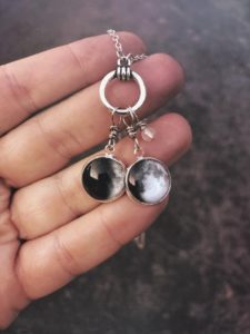 moon phase cluster necklace