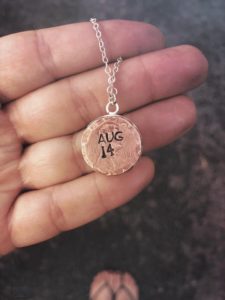 moon phase necklace back