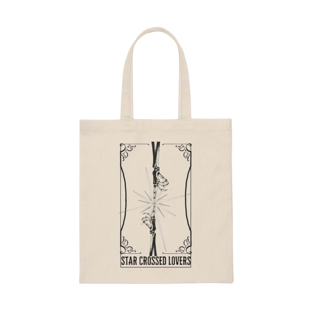 Star Crossed Lovers Book Trope, The Star Tarot Card, Retro Skeleton Witchy  Canvas Tote Bag, Shopping Bag